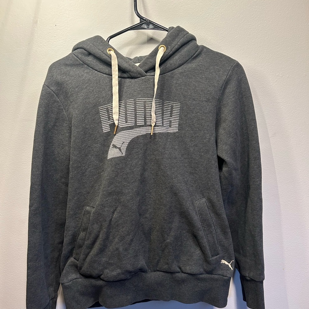 Puma Gray Sweatshirt Hoodie Relaxed Fit